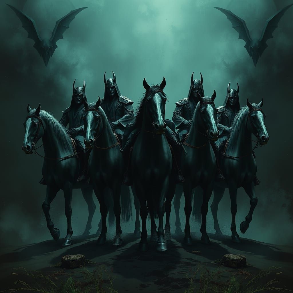 Four Horsemen of the Apocalypse in Dystopian Style