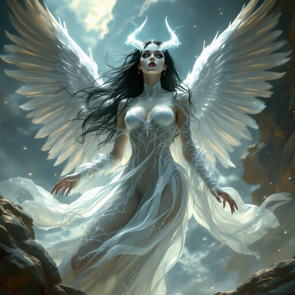 Evil Jinn Descends in White Leather Dress