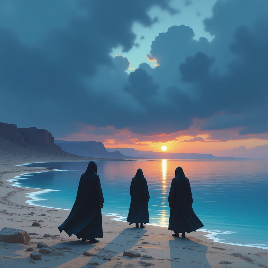 Dystopian Desert Meeting the Dead Sea, Surreal Art