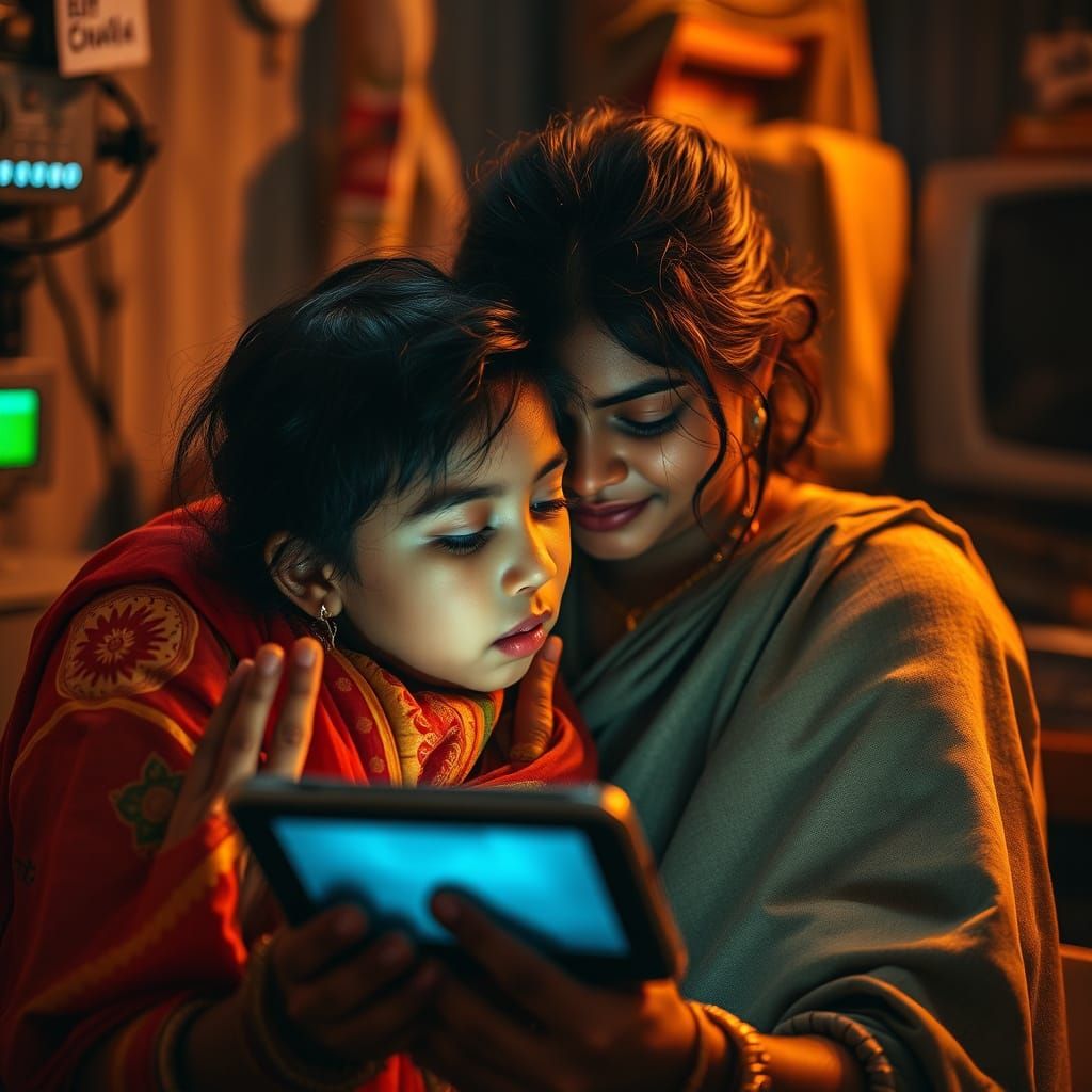 Mother and Child in a High-Tech Haven
