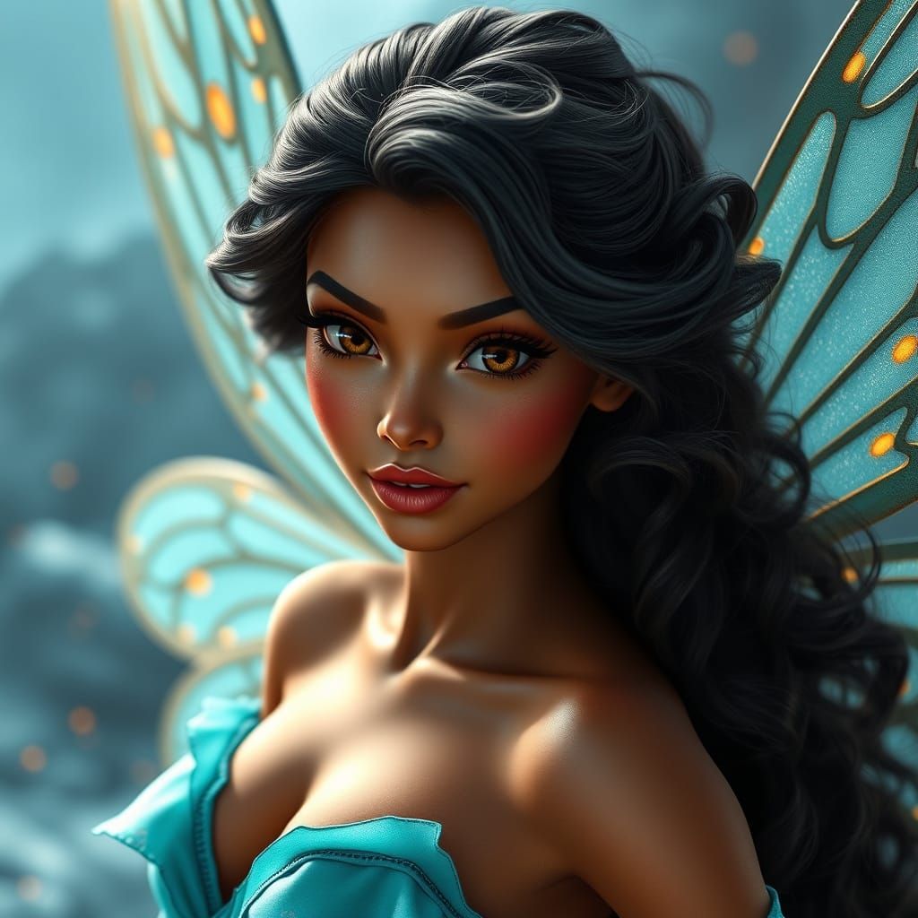 Elegant Layla in Water-Inspired Fantasy Attire