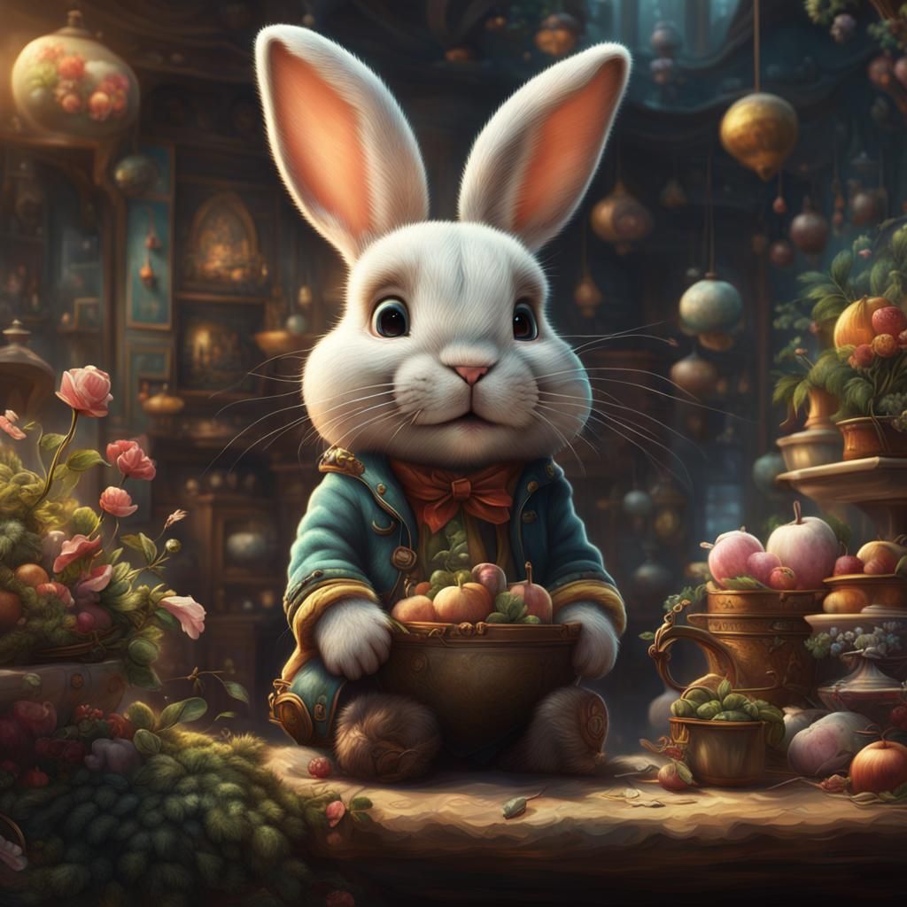 Cute Bunny in Epic Digital Painting