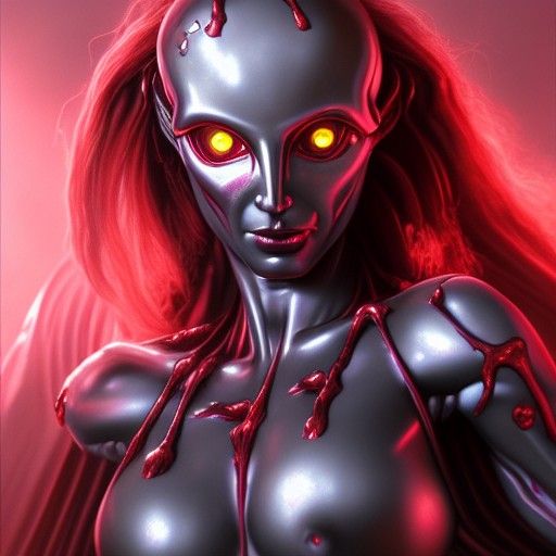 Hyperdetailed Biopunk Nymph Portrait in 3D Shading