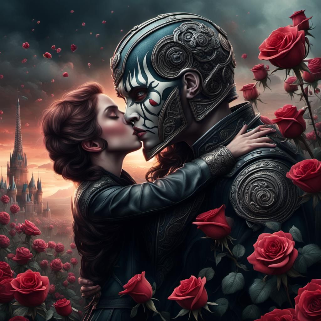 Dramatic Rose Digital Matte Painting