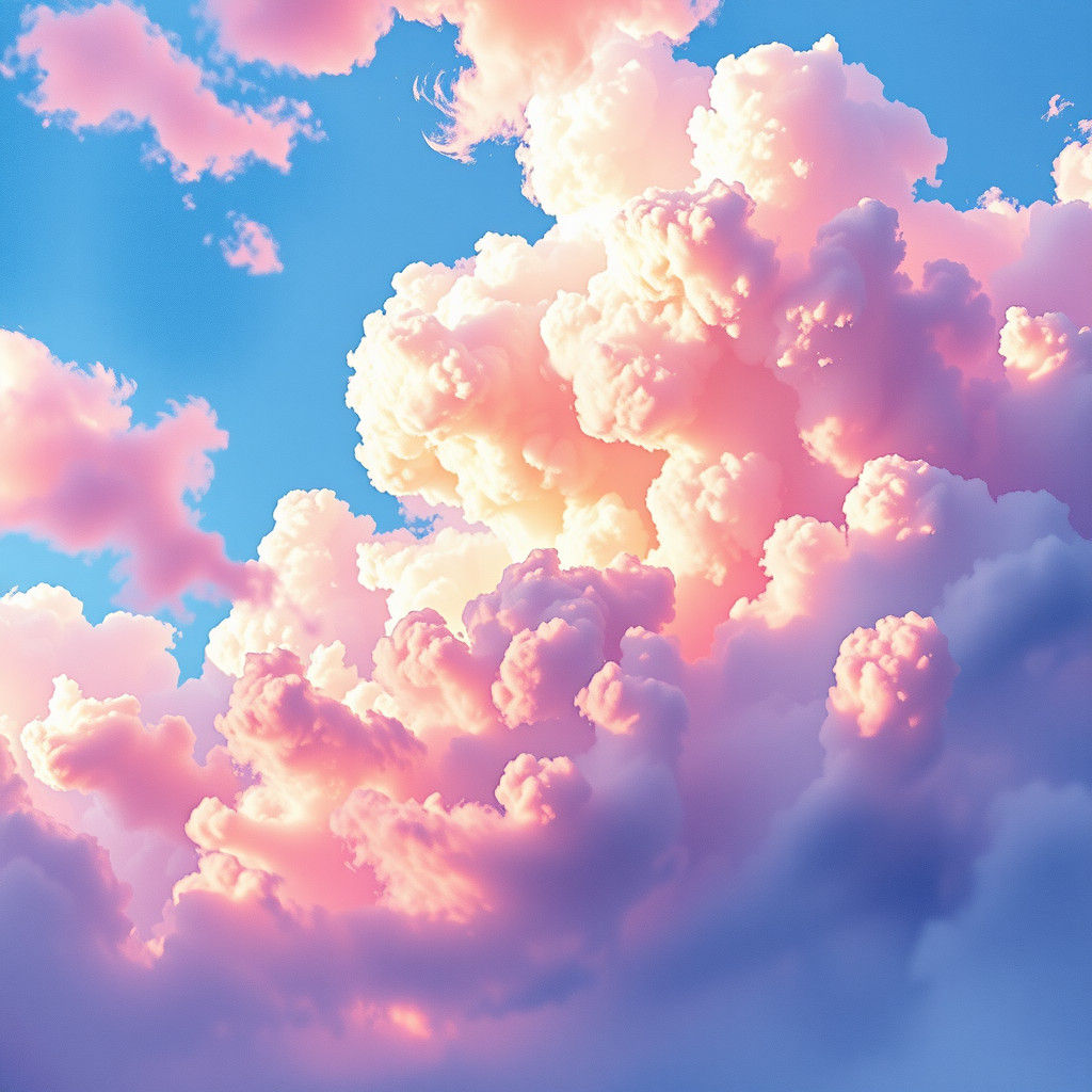 Dramatic Watercolor Sky with Pink, Purple, and Blue Clouds