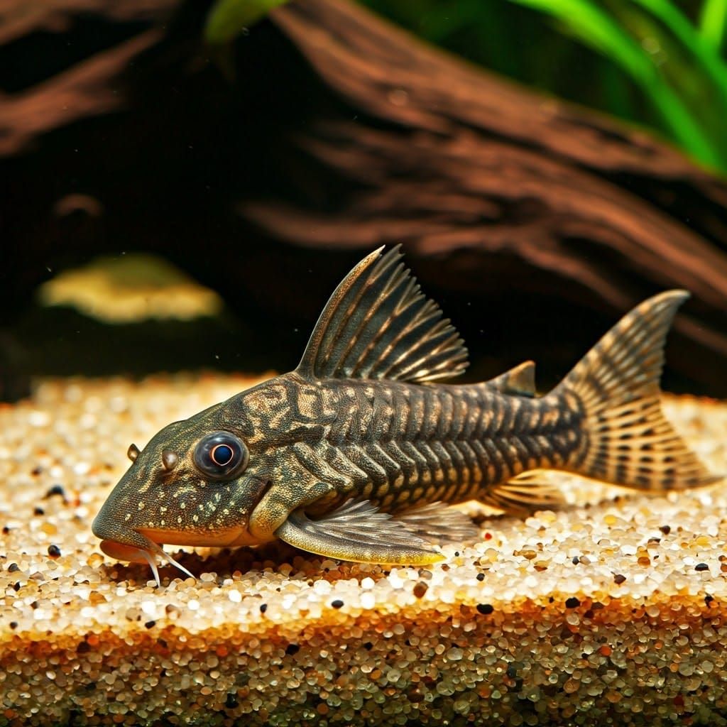 Scientifically Accurate Armored Catfish in Underwater Habita...