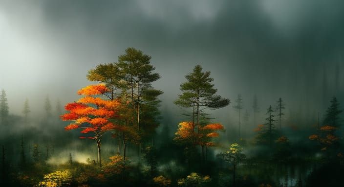 Misty City in the Trees: Steampunk Splash Art