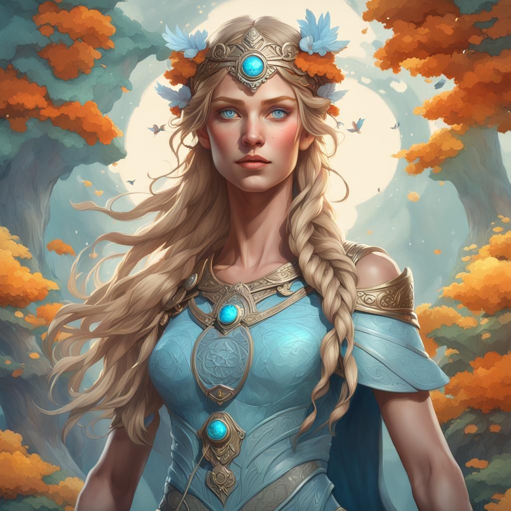 Nordic Goddess Freya: Detailed 8K Portrait