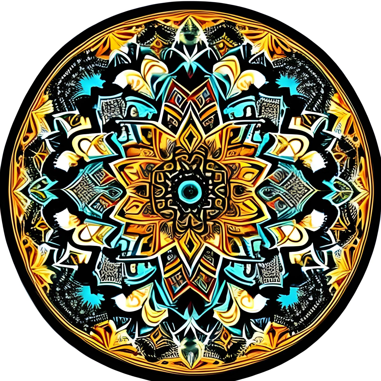 Intricate Mandala Design with Geometric Shapes