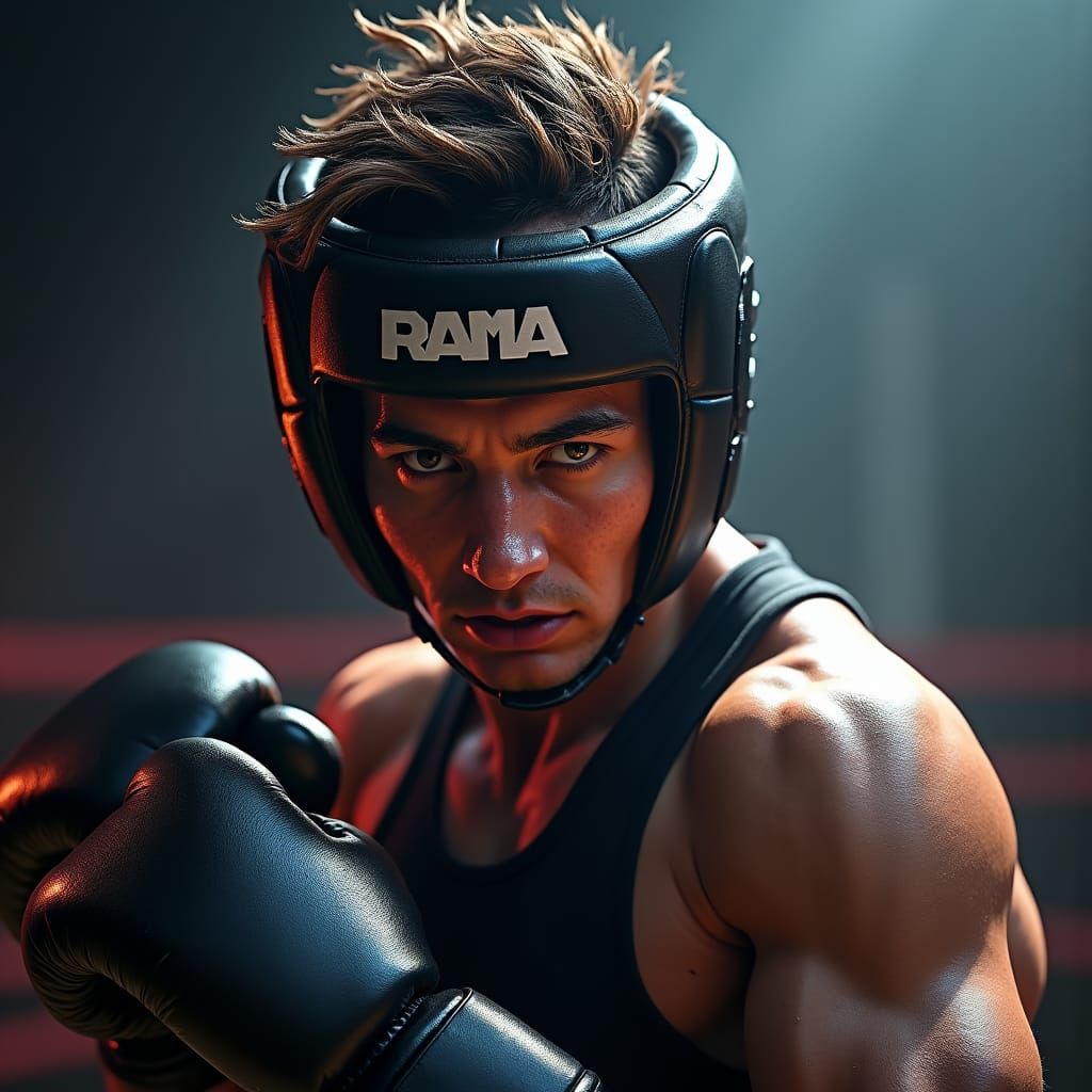 Athlete Training with Sports Equipment in Photorealistic Sty...