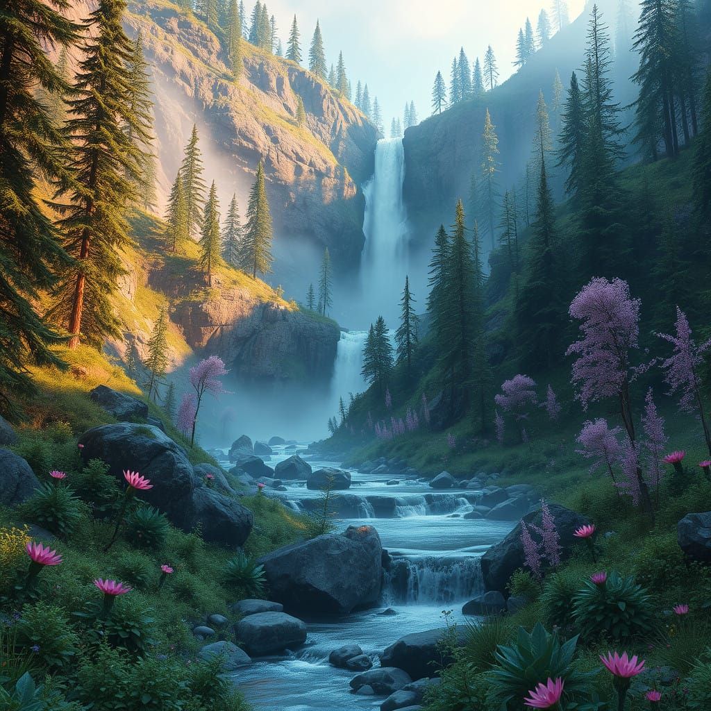 Lush Fantasy Realm of Rifle Falls