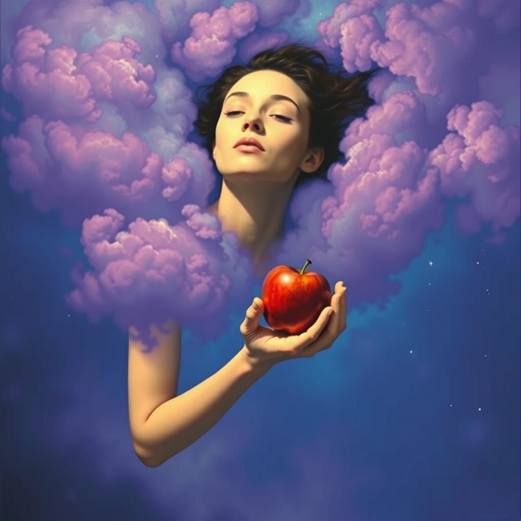 Serene Figure Adrift in Celestial Whispers