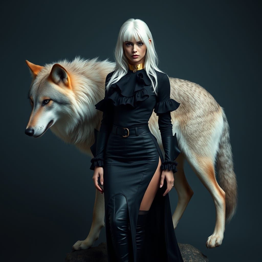 Fierce Elegance in Cyberpunk Gothic Style