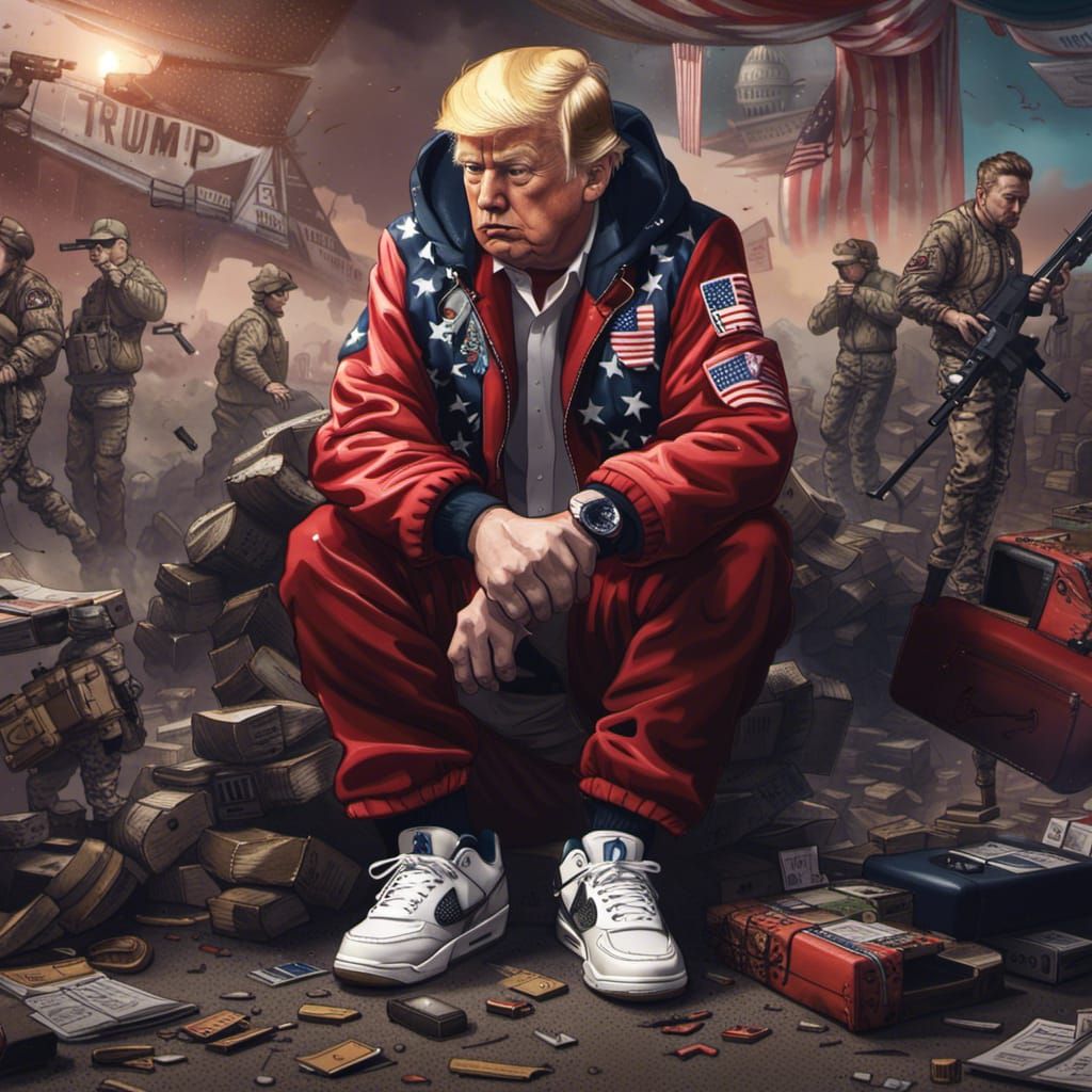 Donald Trump in Bape Hoodie: Artstation Fantasy
