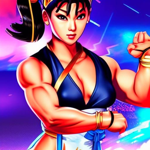Chun-Li in Sega OutRun Style