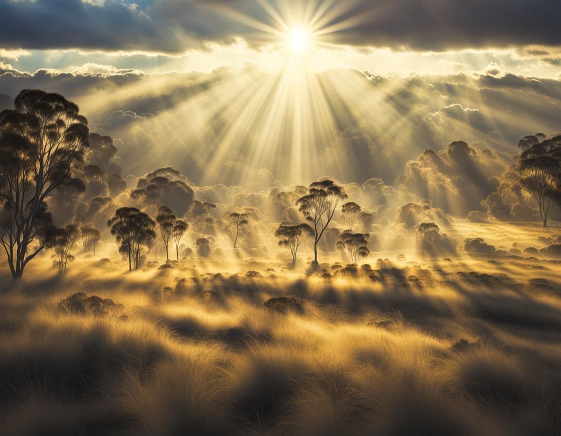 Heavenly Sunshine over Australian Landscape