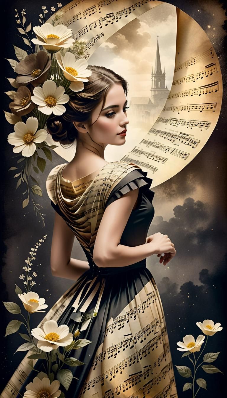 dress made of sheet music