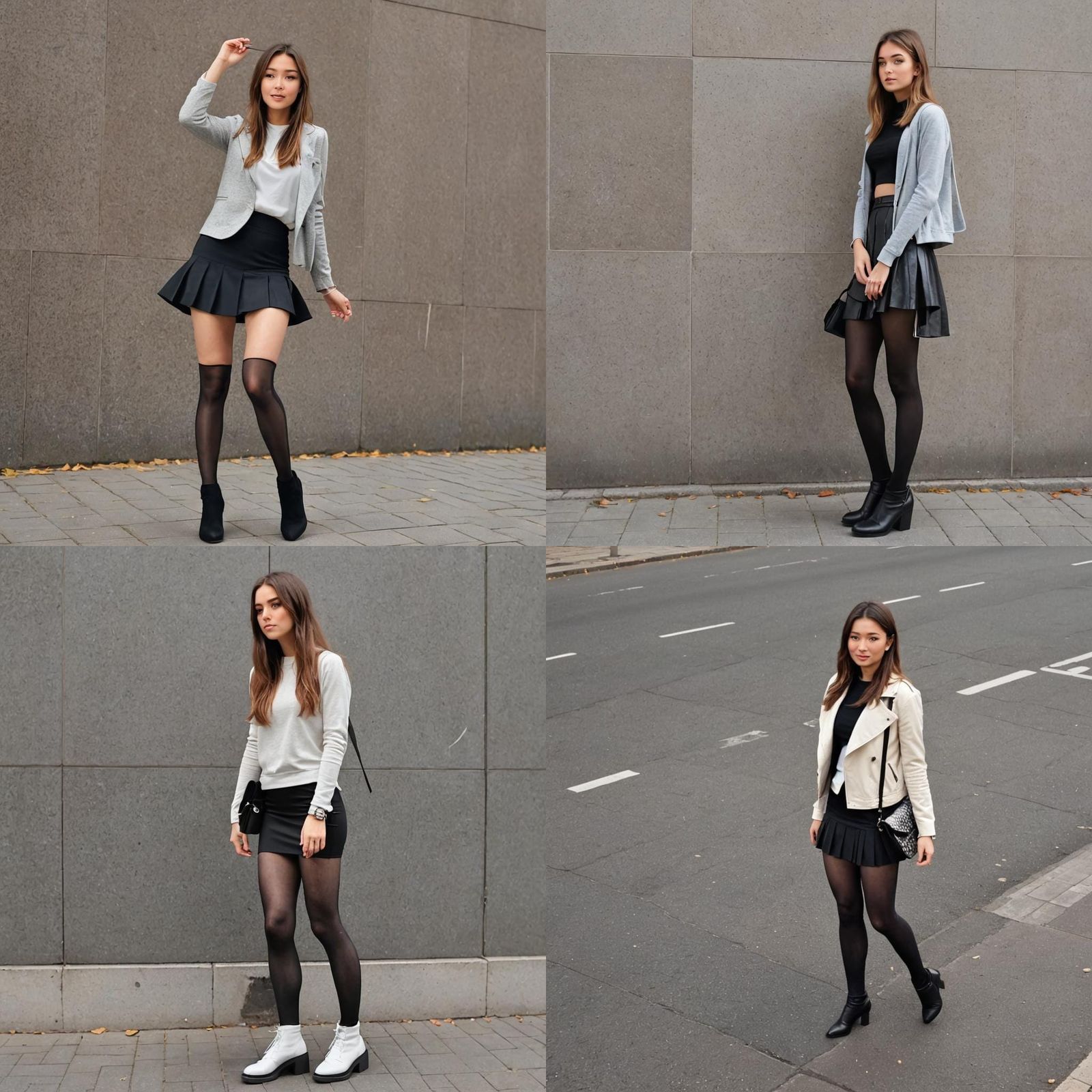 Girl in Tights and Mini Skirt