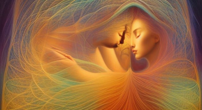 Embracing Figures Symbolize Deep Human Connection