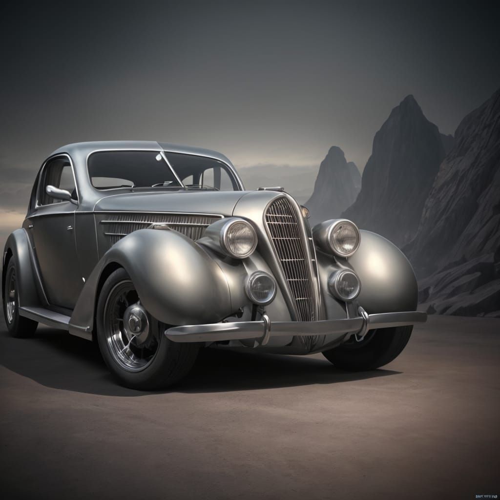 1936 Silver Sportscar: Luxury Aerodynamic Fastback