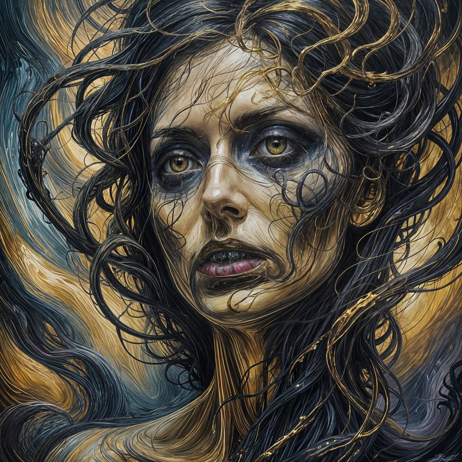 Hallucinatory Nightmare Image Generated by AI