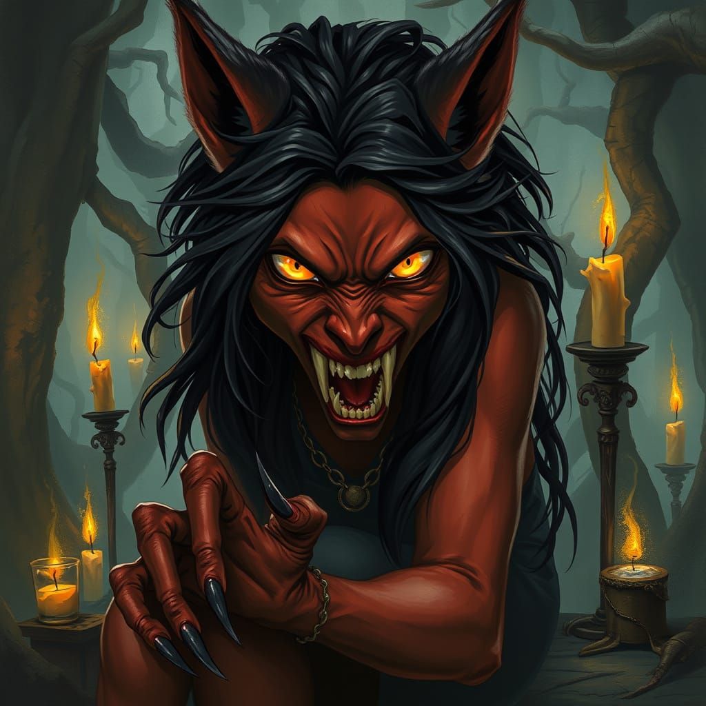 Demonic Wolf Goddess Unleashes Dark Magic in Twisted Forest