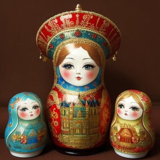 Exquisite Russian Doll Digital Painting