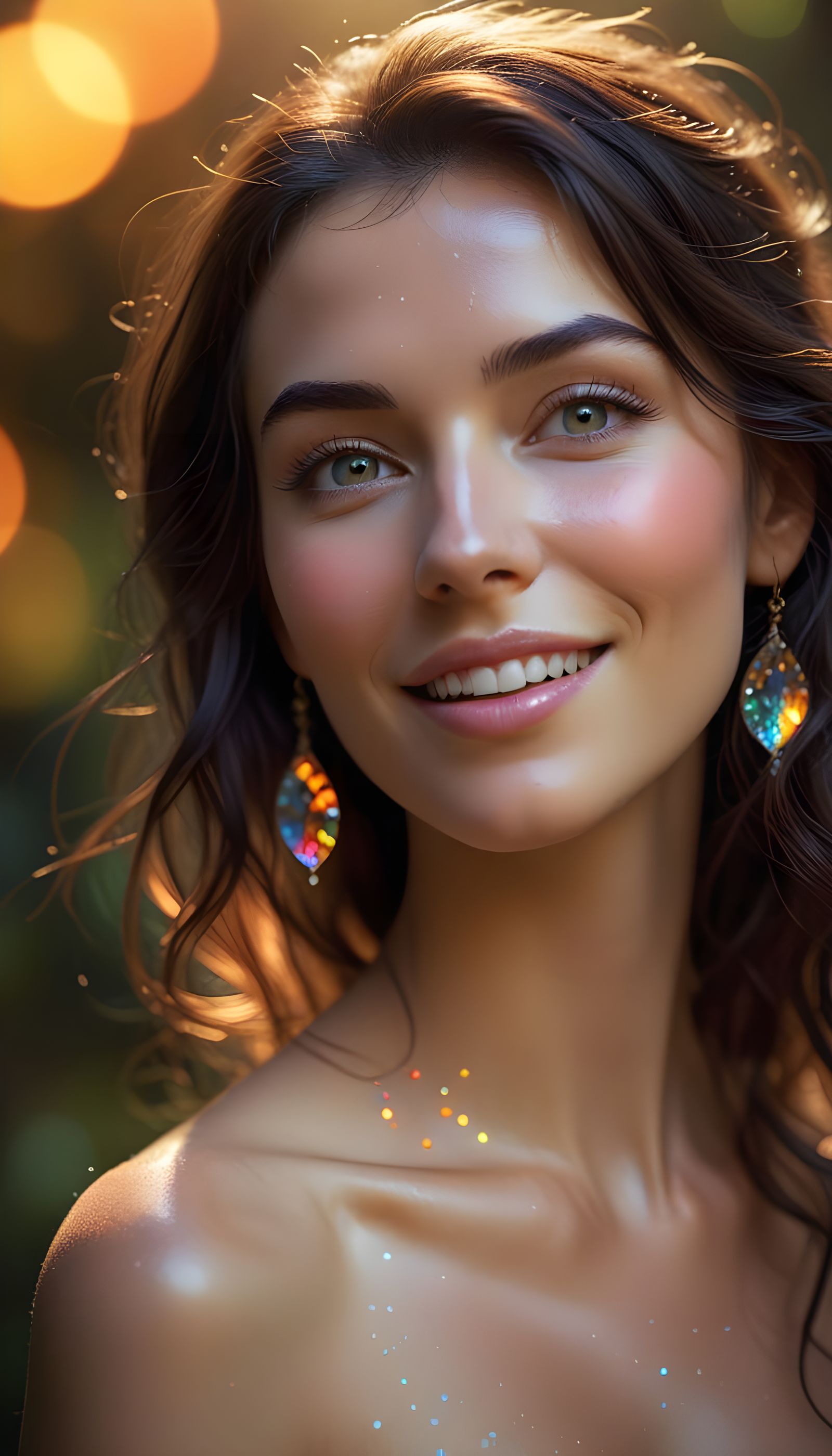 Glowing Aphrodite Goddess in a Vibrant Planet Landscape