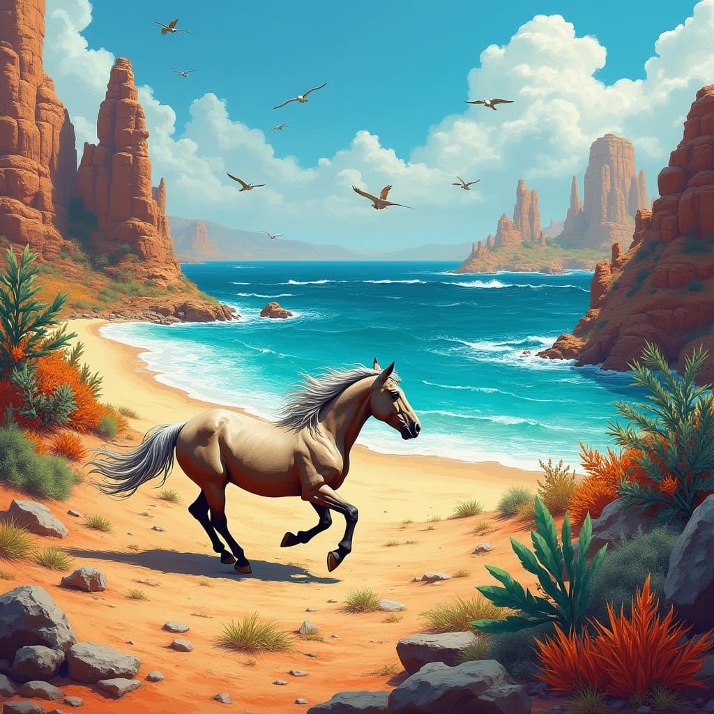 Horse Runs Free in Post-Apocalyptic Graffiti Art