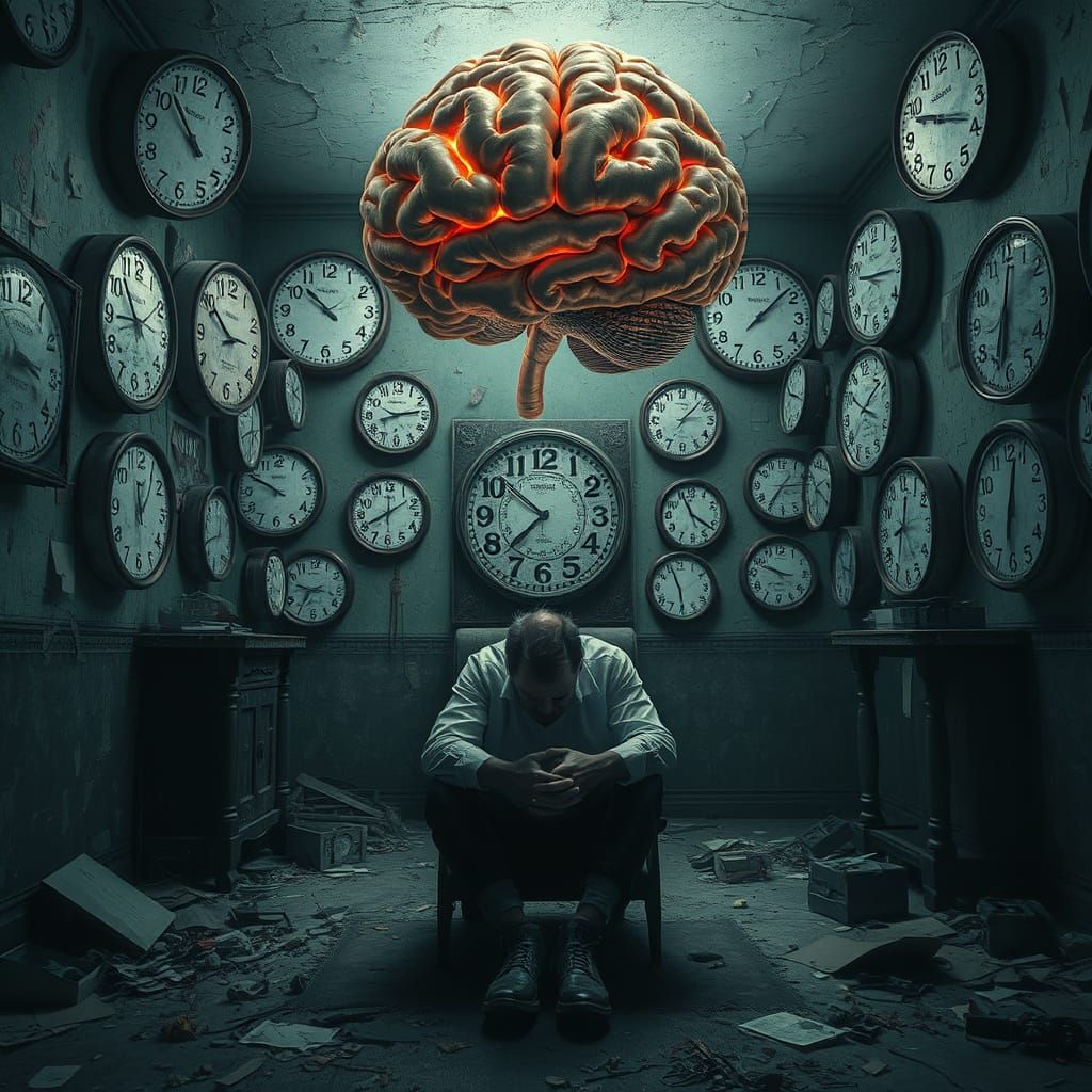 Surreal Portrayal of Melancholy in a Haunted Room