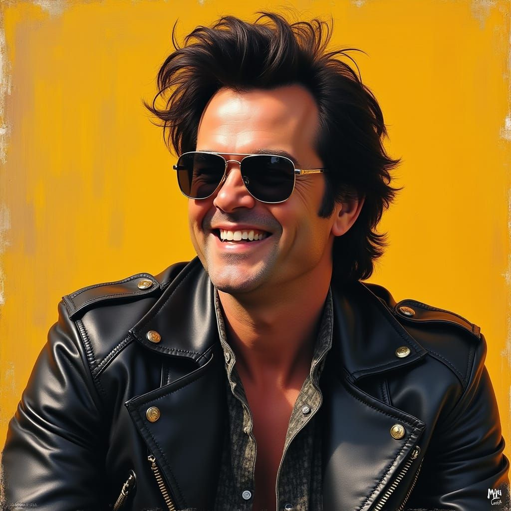 Charismatic Actor Jack Black in Bold, Expressive Portrait