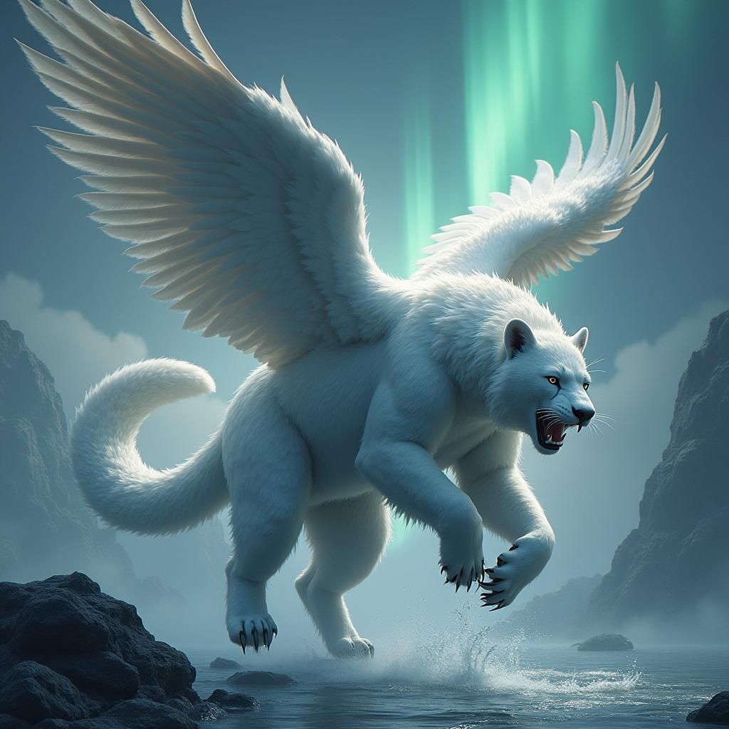 Hybrid Animal in Flight: Digital Matte Painting
