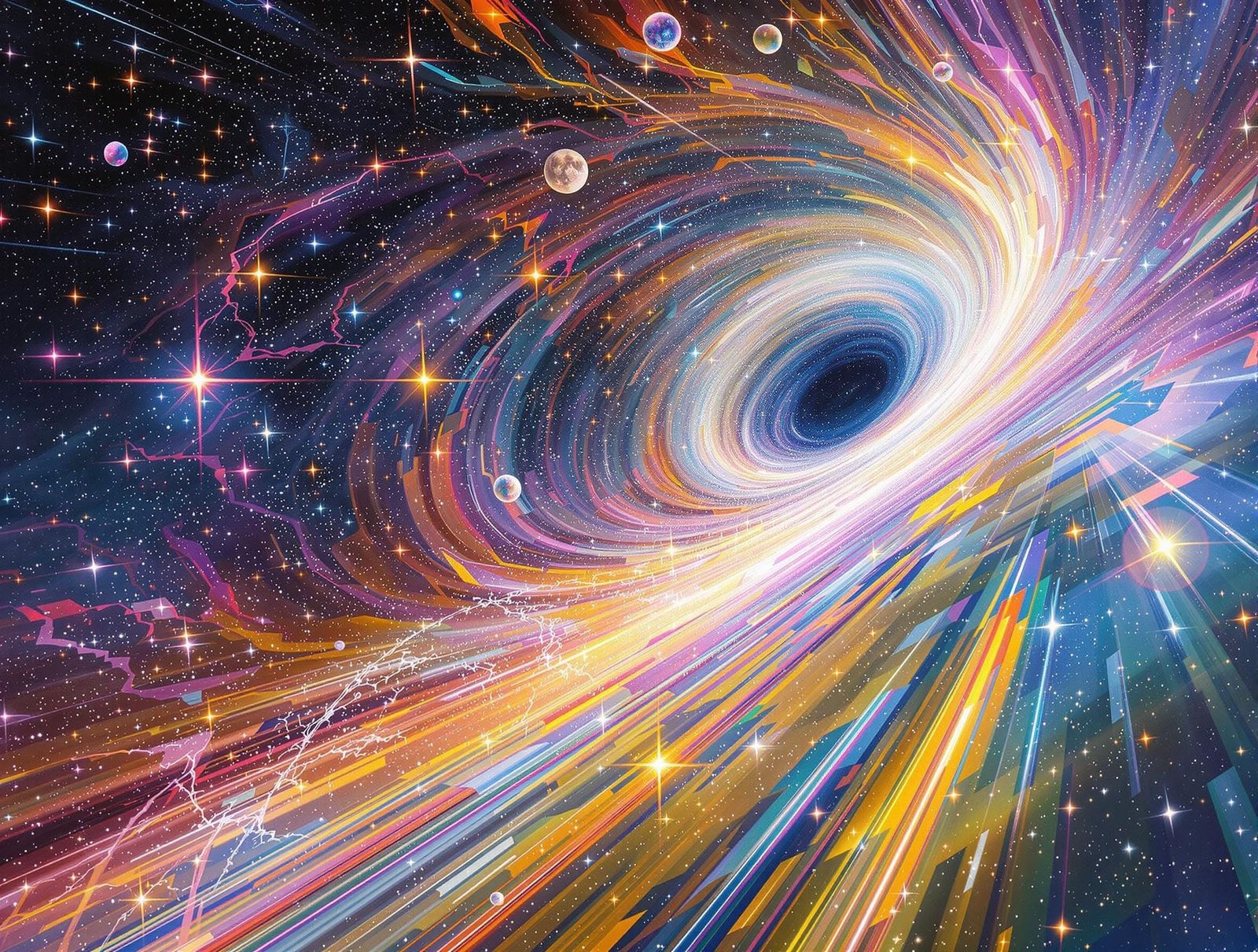 Hyper-Realistic Science Fiction Painting of a Hollow Cylinde...