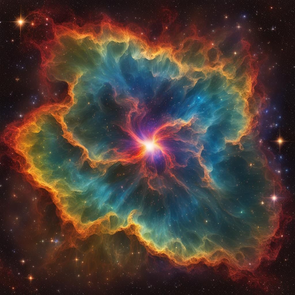 Giant Star Formation From Colorful Nebula
