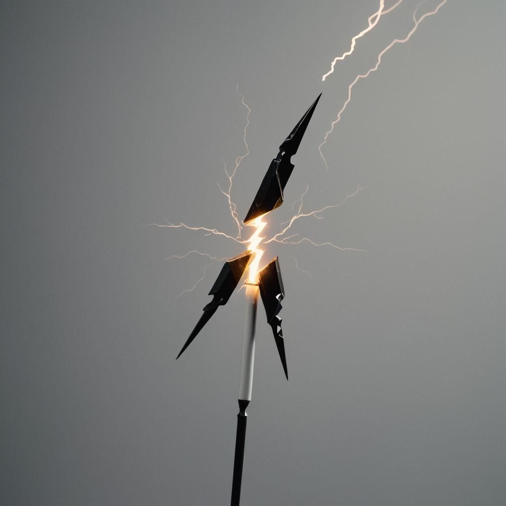 Lightning Bolt Pen on Black Background