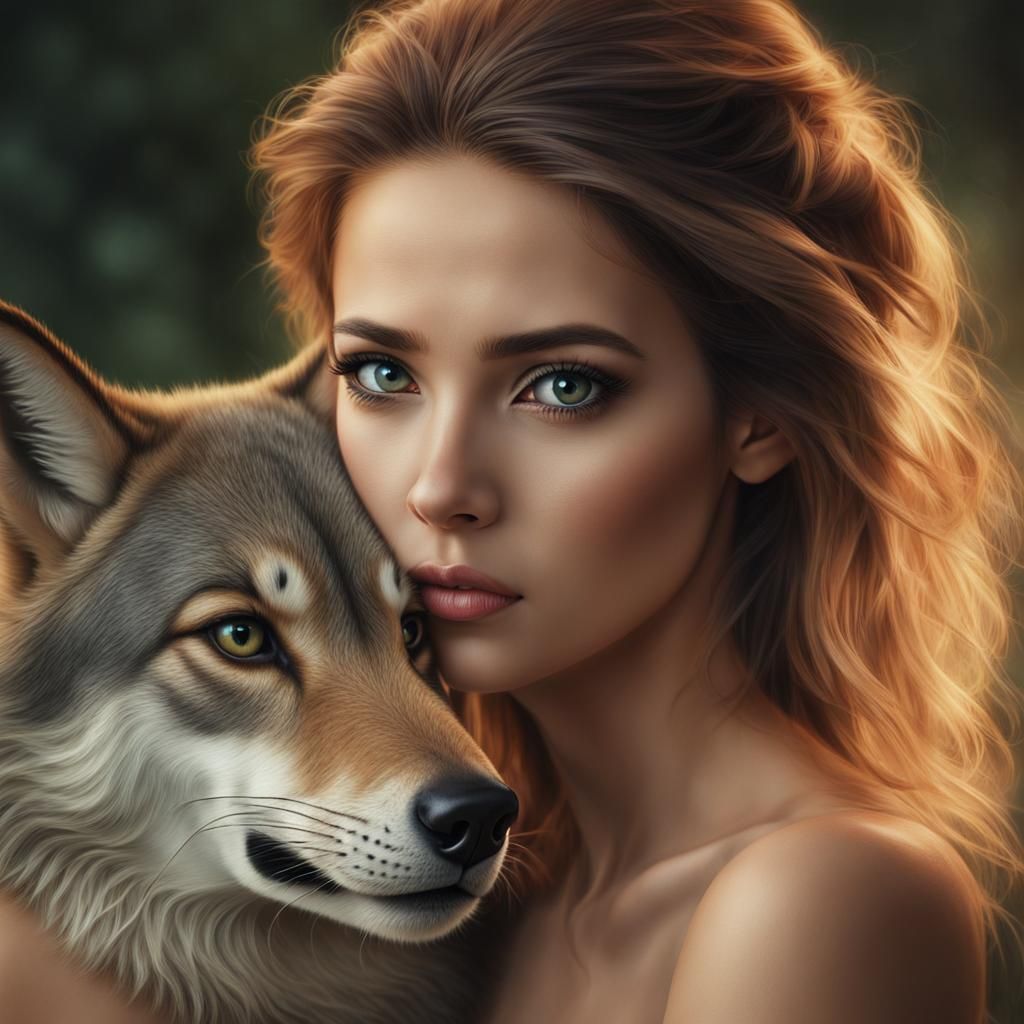 Wolf and woman  3