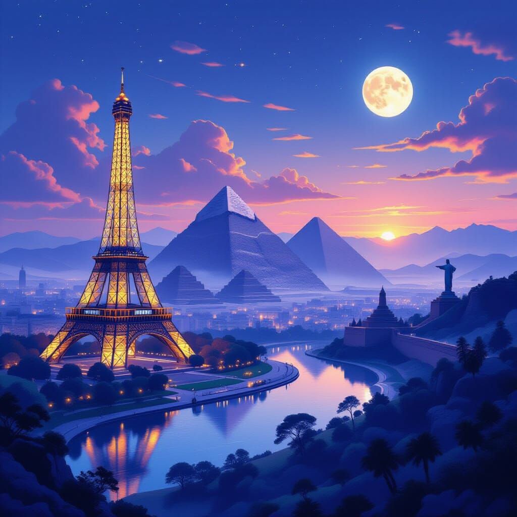 Iconic World Wonders in Hyper-Realistic Digital Art