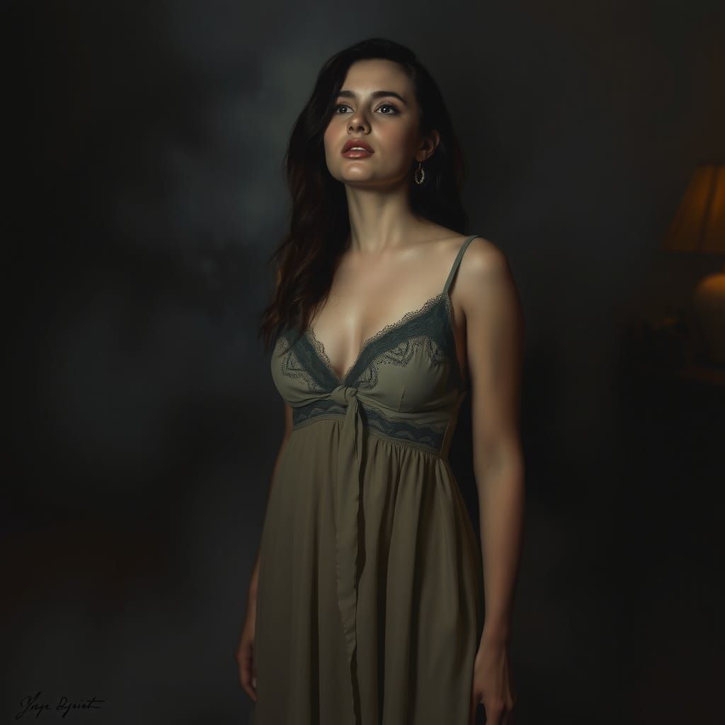 Mysterious Woman in a Dreamy Boudoir Setting