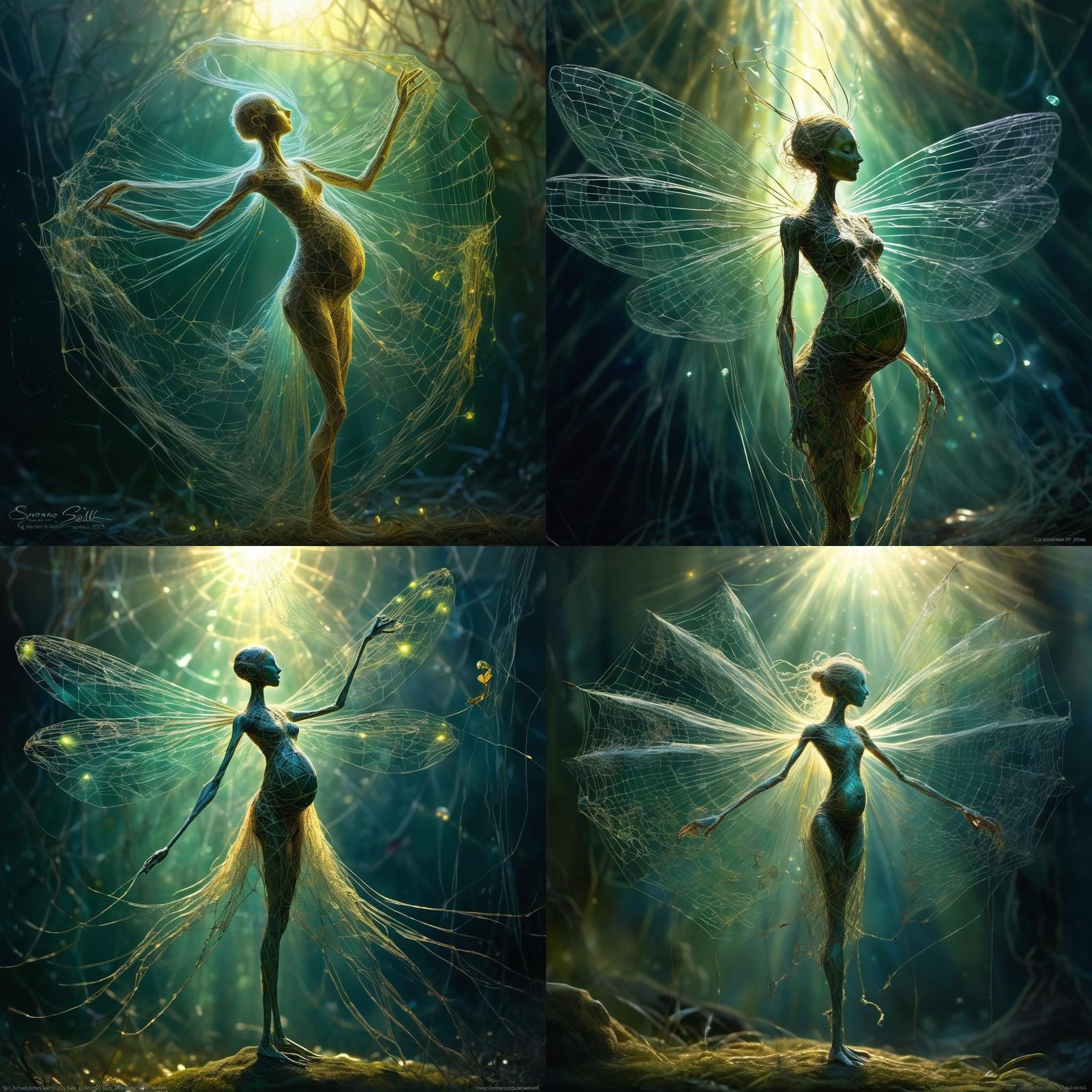 Intricate Macro Photograph of Nine Unique Flowers