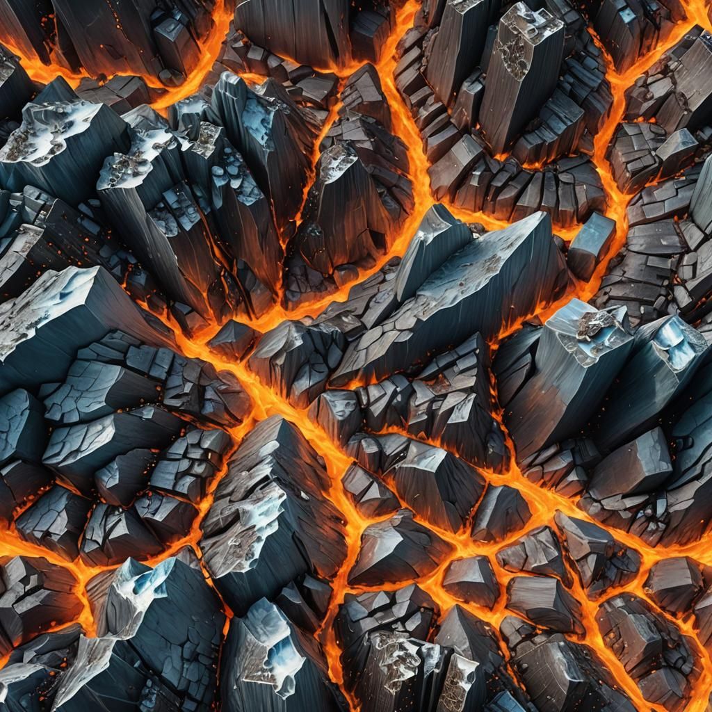 Fiery Glacier in New York City: Hyperrealistic Art