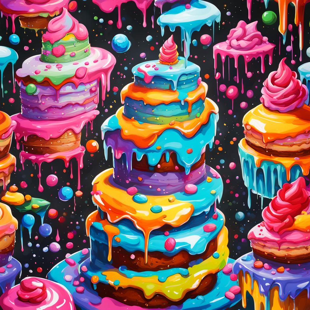 Colorful Graffiti Art with Melting Effects