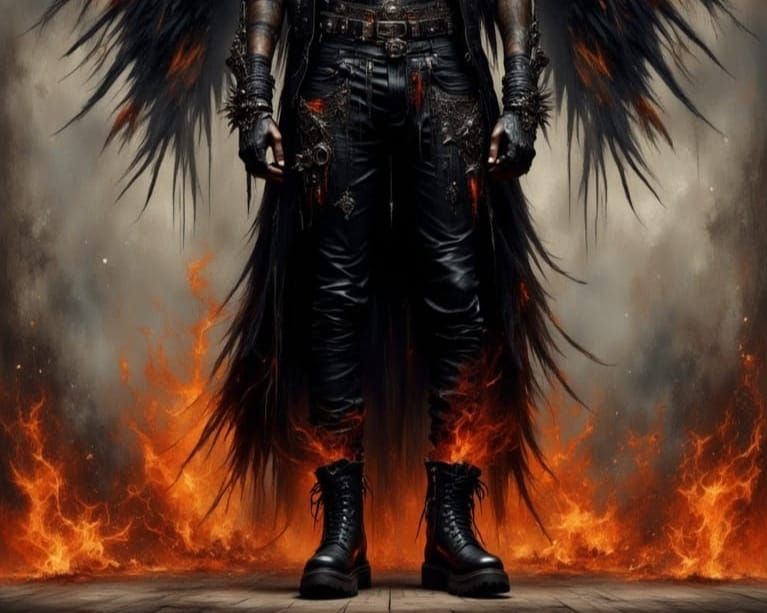 Black Angel Rockstar in Gothic Punk Style