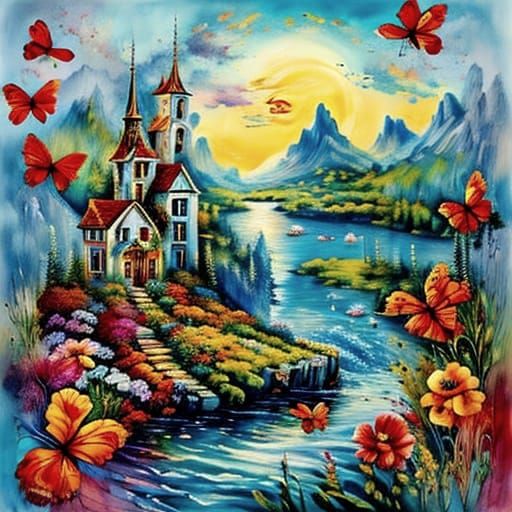 Dreamlike Serene Landscape