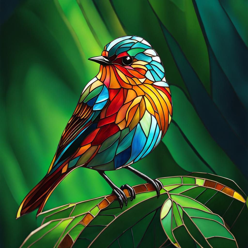 Stained glass bird