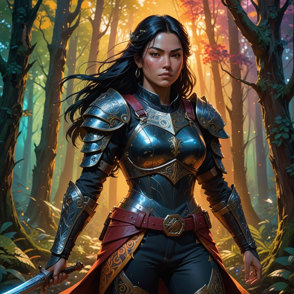 Cyberpunk Warrior Goddess