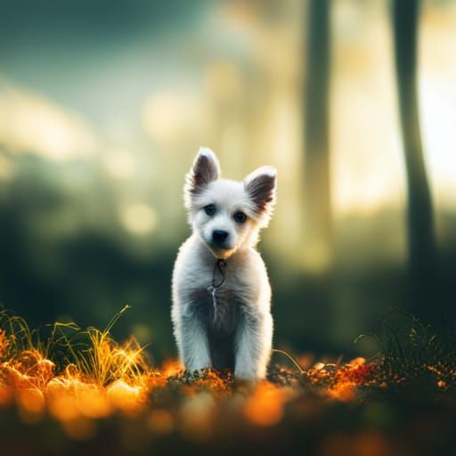 Puppy's Spooky Forest Adventure in Sharp Focus