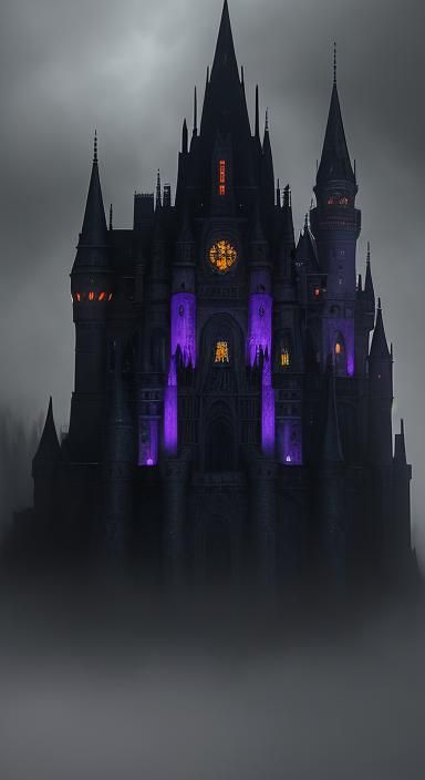 Transylvanian Castle in Fog, Dark Fantasy Concept Art