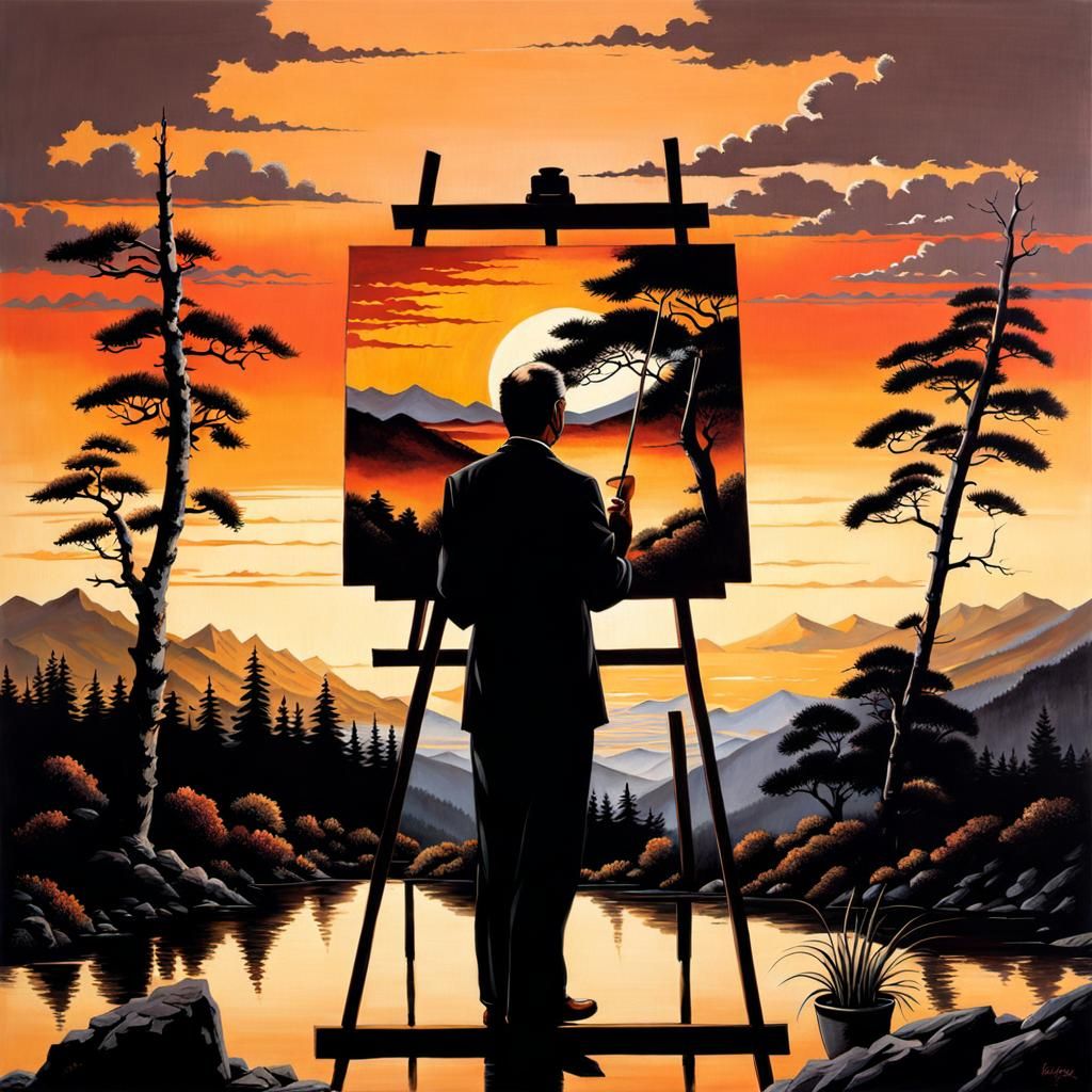 Painter's Sunset: Shin Hanga Impressionism in the Mountains