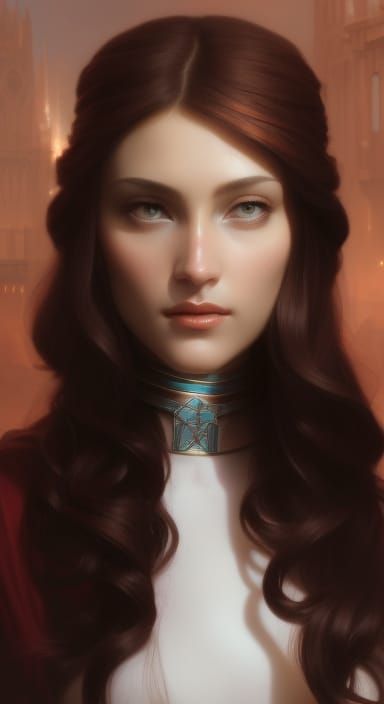 Enigmatic Cleric Maiden Portrait in Hyperdetailed Style