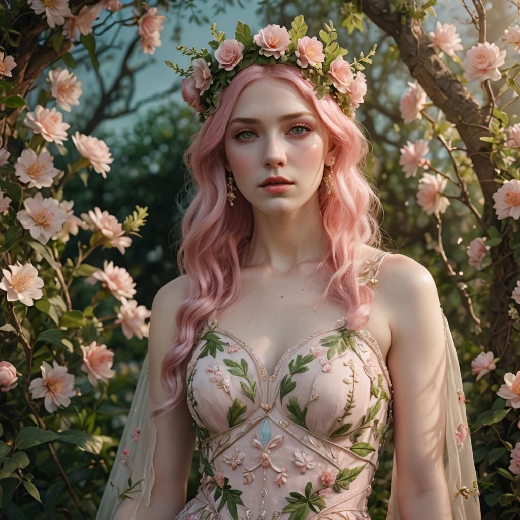 Ethereal Greek Goddess of Spring in 3D